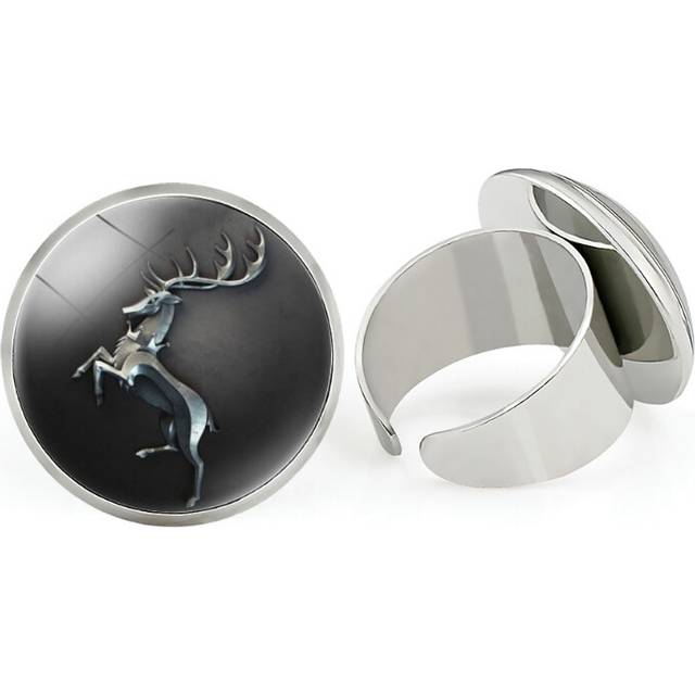 (02) Of Game Exquisite Thrones House Sigil Adjustable Time Gem Ring For Men And Women