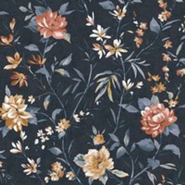 Holden Decor Oriental Trail Navy Wallpaper - Blue