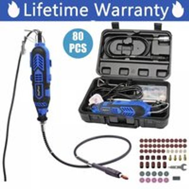 Day Plus - 80PCS rotary multi tool set dremel compatible accessories mini drill hobby +case