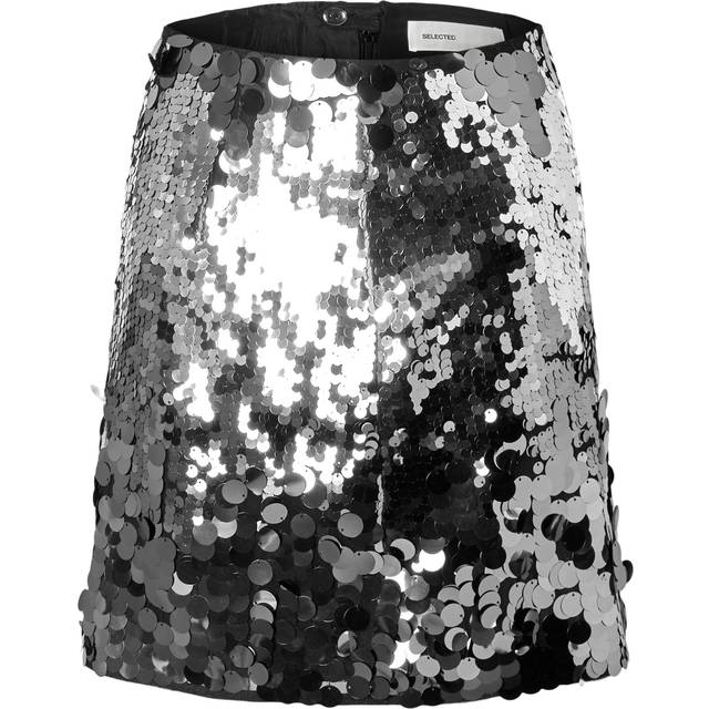 SELECTED FEMME Slftana Hw Short Sequins Skirt silver 34