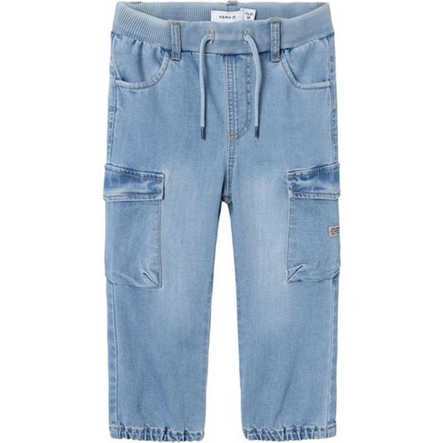 NAME IT Bekväma pojkar jeans säckiga cargobyxor stretch denim joggingbyxor skater NMMBEN, BLÅ, 98 cm