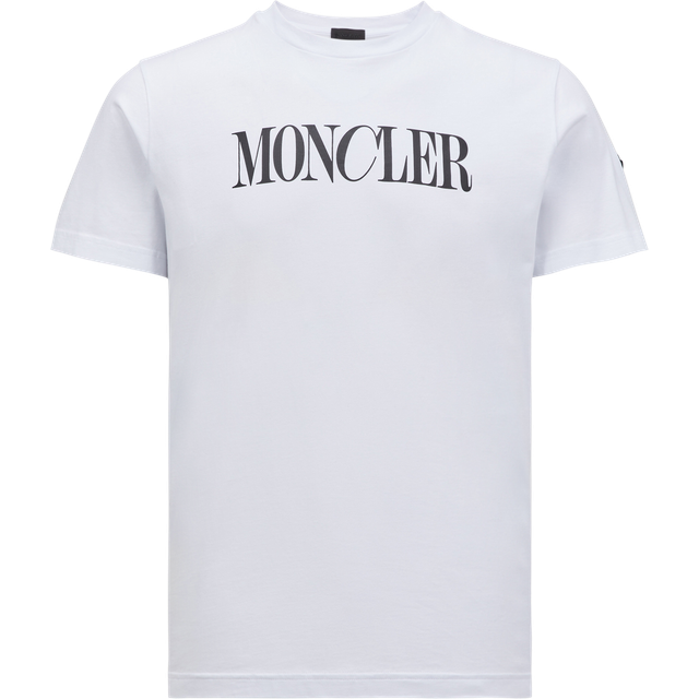 Moncler, Topp, Herr, M, Bomull, Logo T-Shirt - white (M)