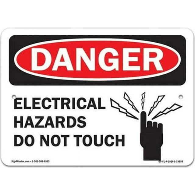 SignMission OS-CL-A-1014-L-19986 10 x 14 in. OSHA Danger Sign - Electrical Hazards Do Not Touch