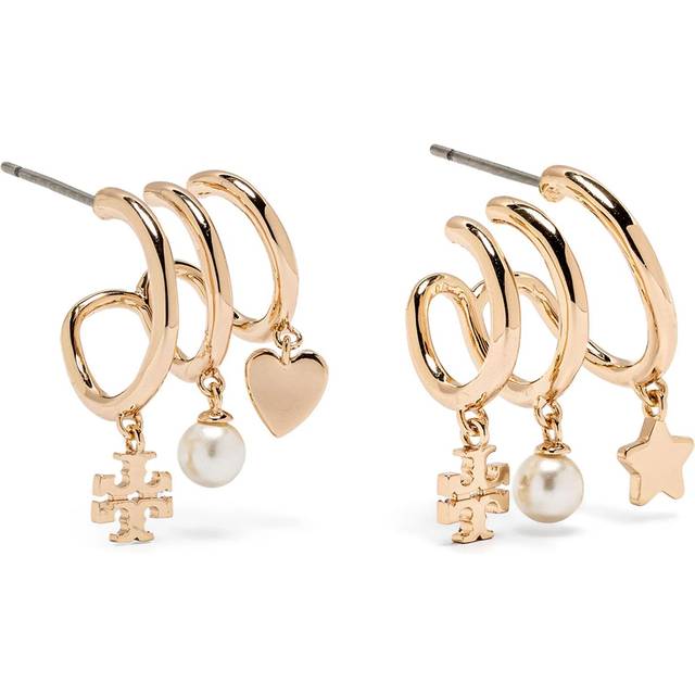Tory Burch Kira 18k Gold-Plated Multi Hoop Earrings