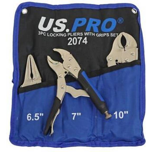 Us Pro Locking Pliers 3pc Soft Grip Wrench Set Vice Locking Lock Mole Grips 2074