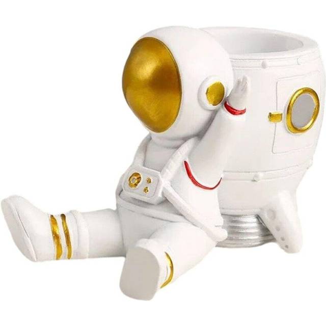 (A) Spaceman Pencil Cup Holder Cute Astronaut Pen Holder Organizer for Desk Home Office