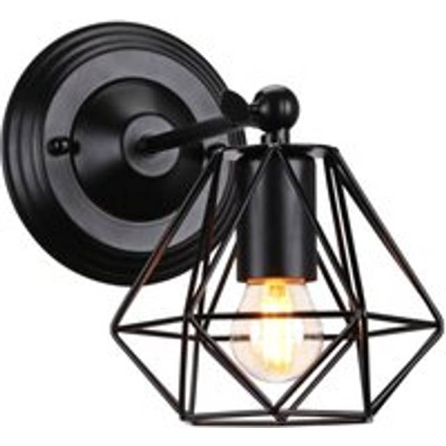 Iron Metal Cage Wall Light Industrial Wall Lamp Antique Wall Light Retro Wall Sconce Black For Bedroom Cafe Office