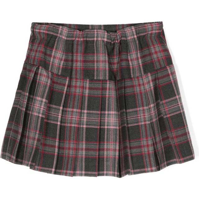 Il Gufo - checked pleated skirt - kids - Polyester/Elastane/Acetate/Viscose/Viscose - 4 - Grey