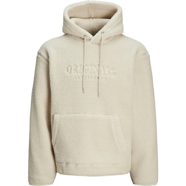 JACK & JONES Jorfrederiksberg teddy sweat hood sn huvtröja, Havregryn, M