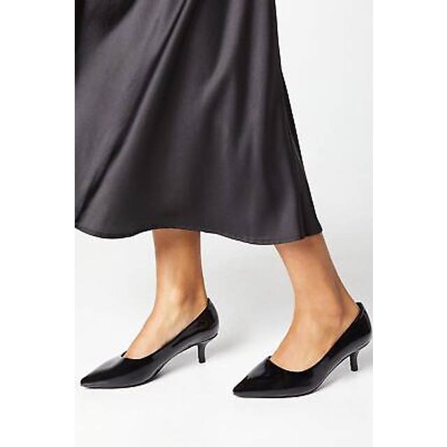 Womens Wide Fit Dove Kitten Heel Court Shoes - True Black - 3