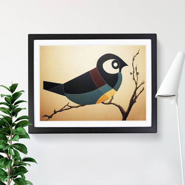 Dreamlike Abstract Bird - Picture Frame Graphic Art - Black Framed (25cm H x 34cm W x 2cm D)