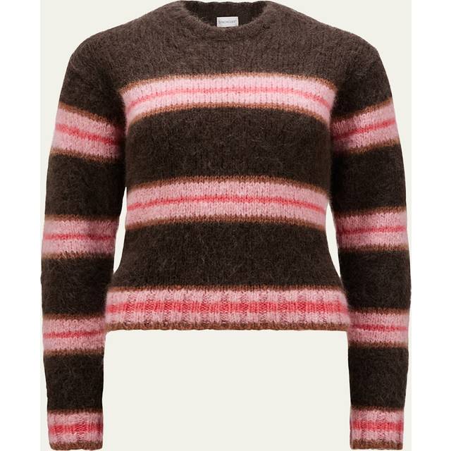 Moncler Brown & Pink Striped Alpaca Blend Sweater - 283 Beige - XS