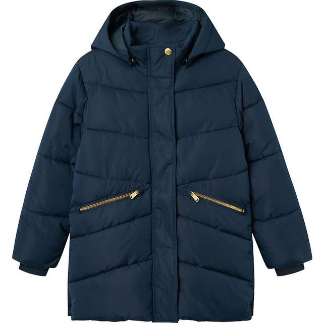 NAME IT Nmfmemo Jacket Long TB Vadderad jacka för flickor, Mörk Sapphire, 80