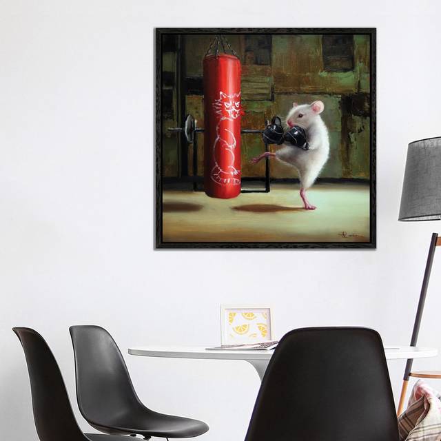 Gym Rat by Lucia Heffernan - Gallery- Giclée on Canvas - Black Floater Framed (93.98cm H x 93.98cm W x 3.81cm D)