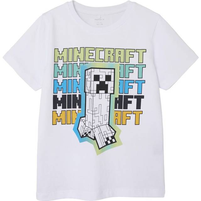 Name It T-shirt - Noos - NkmJin Minecraft - Bright White - Name It - 13-14 år (158-164) - T-shirt