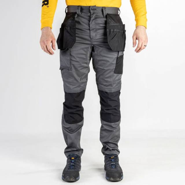 Caterpillar Essentials Stretch Knee Pocket Trousers 30S Size 38" - dark shadow-black