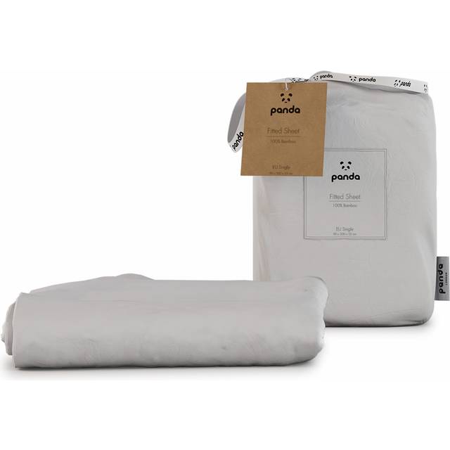 Panda Fitted Sheet - Extra Deep, Fully Elasticated, Hypoallergenic and Breathable - Pure White (European Single (90 x 200cm))