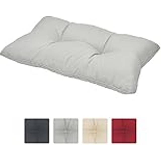 Beautissu Sittdyna XLuna Rattan Utomhus Trädgårdsdyna 60 x 40 x 12 cm Tjock Ljusgrå