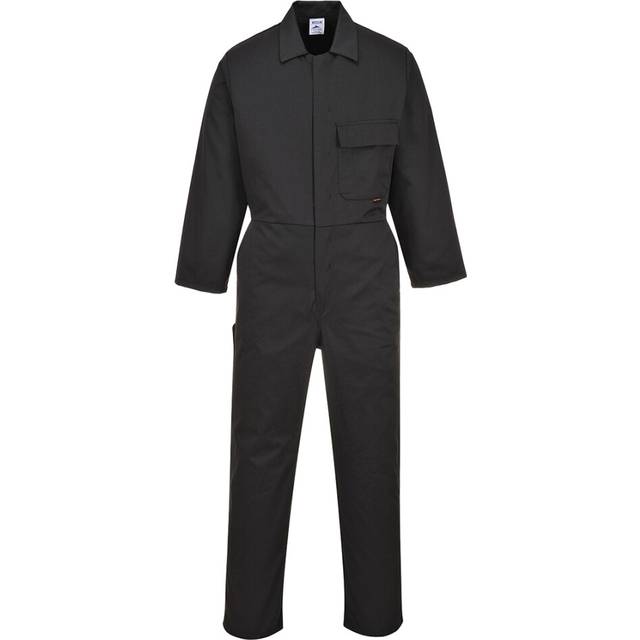 (Medium) Portwest Black Polycotton Overalls C802
