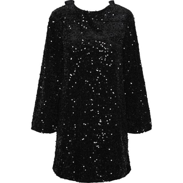 Pieces Kam Sequin Mini Dress - Black