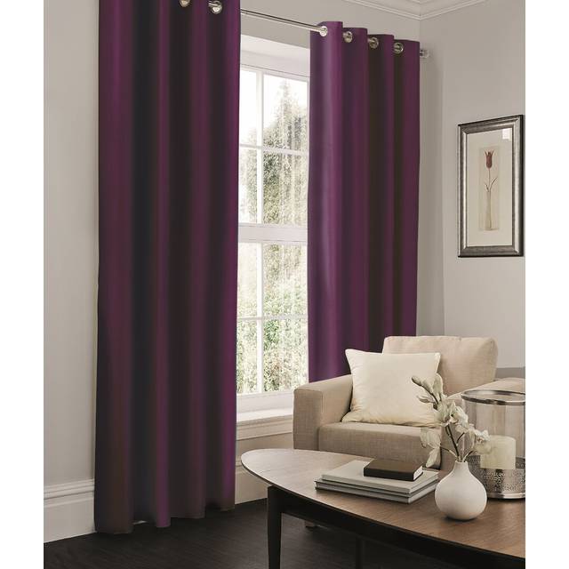 Eyelet Semi Sheer Curtains - Aubergine (167 W x 229 D cm)