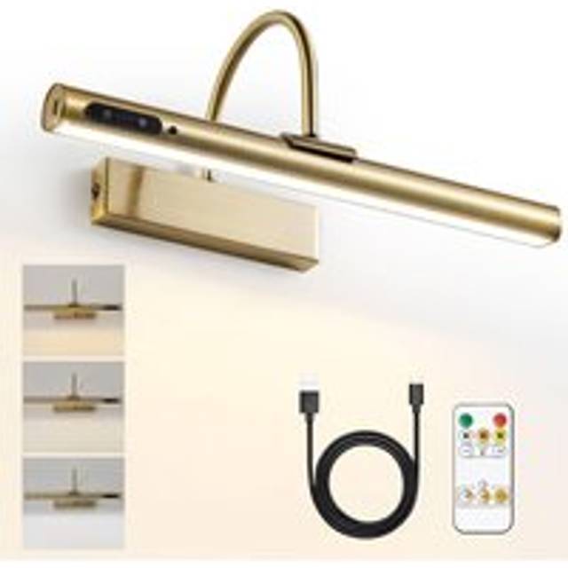Picture light for Wall Antique Brass, Magnetic Battery-Operated Wall Lights - Gold - One Size
