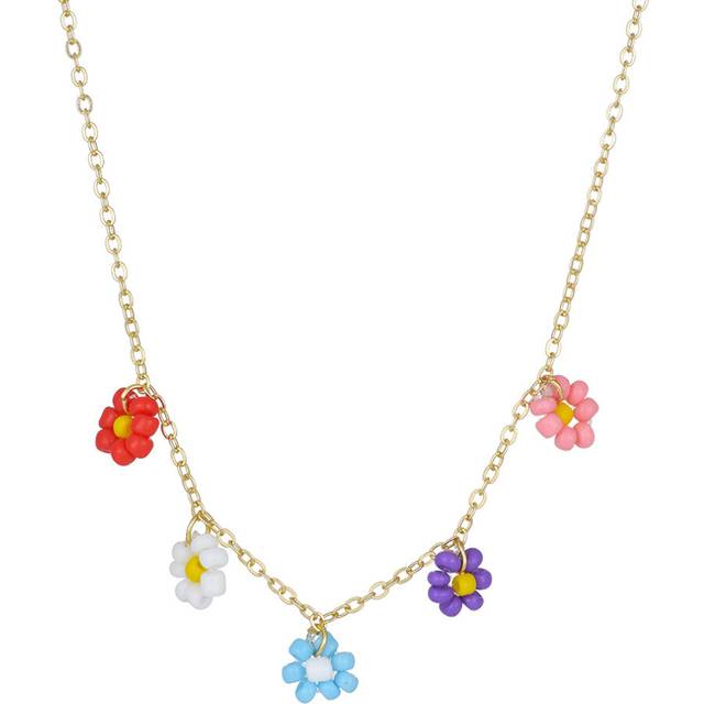 (Colorful 2) Artistic Bead Floral Necklace For Women In Exquisite Color Combinations For Style