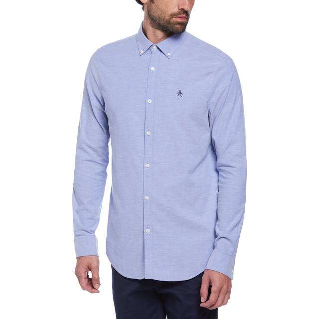 Original Penguin Oxford Stretch Long Sleeve Shirt Ampardo Blue