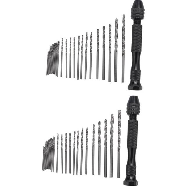 Hand Drill Bits Set 62Pcs Hand Drill Set Precision Pin Vise -Mini Twist Drill Bits for Wood, Delicate Manual Work