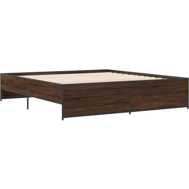 (brown oak, 180 x 200 cm) vidaXL Bed Frame Bed Base Bedstead Black 120x200 cm Engineered Wood and Metal