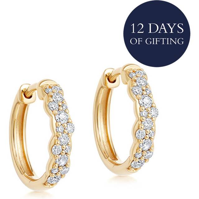 Astley Clarke Womens 14ct Yellow Gold Medium Interstellar Recycled-gold Diamond Hoop Earrings 1size
