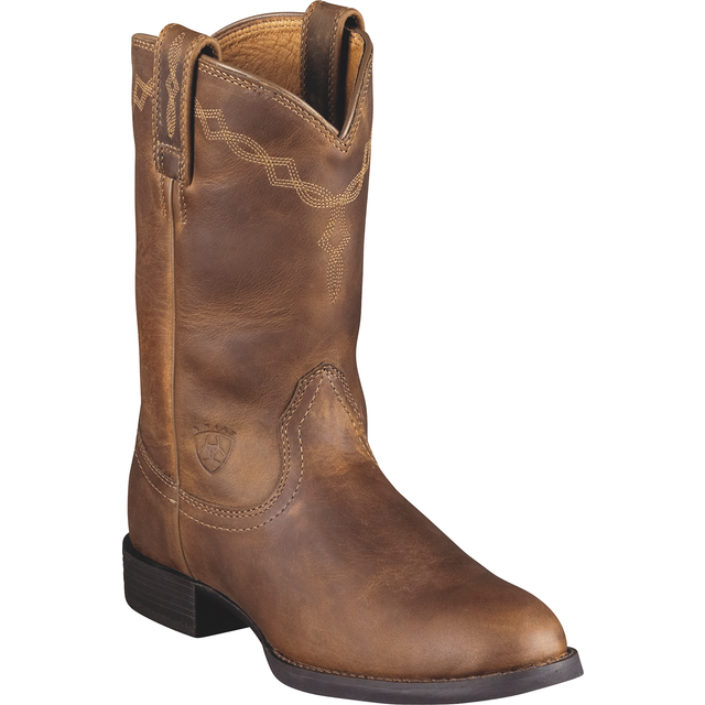 Women's leather western boots Ariat Heritage Roper - Marron