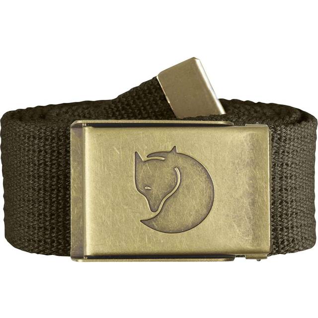 Fjällräven herr bälte kanvas mässing bälte 4 cm, Dark Olive, One size