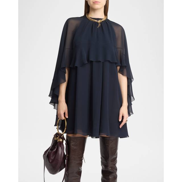 Robe en soie - Bleu - 38