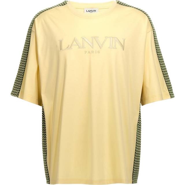 Lanvin Yellow 'Lanvin' Embroidered Classic T-Shirt - 514 QUARTZ - S