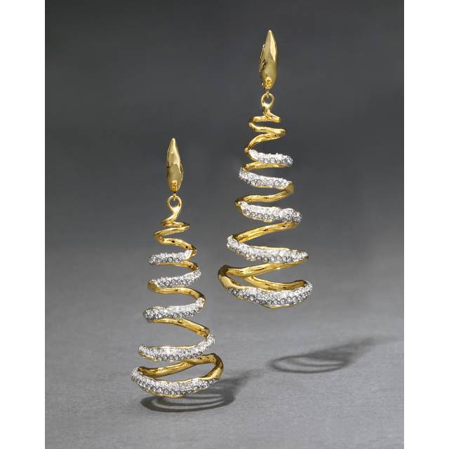 Alexis Bittar Solanales Crystal Spiral Earrings in Gold | Statement Jewelry from Alexis Bittar (One Size)