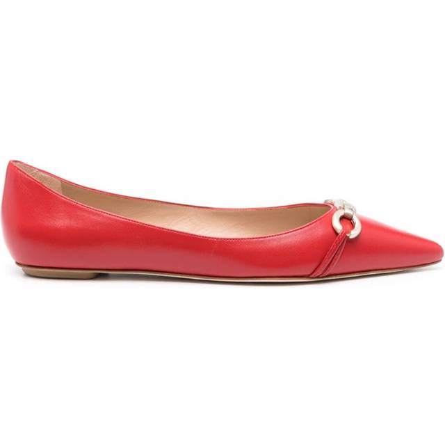 Stuart Weitzman - Emilia embellished ballet pumps - women - Nappa Leather/Nappa Leather/Nappa Leather - 36,5 - Red
