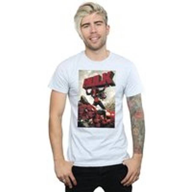 (XXL, Sports Grey) Marvel Mens Red Hulk Cover T-Shirt