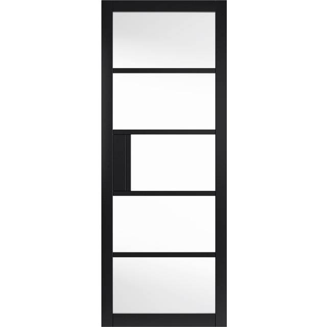 JB Kind Metro Black Clear Glass Internal Door (Size: 1981 x 610mm, Thickness: 35mm)