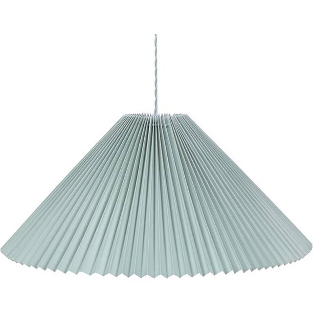 Valuelights - Akira Blue Hanging Pendant Ceiling Light with Pleated Lampshade - led Bulb Included