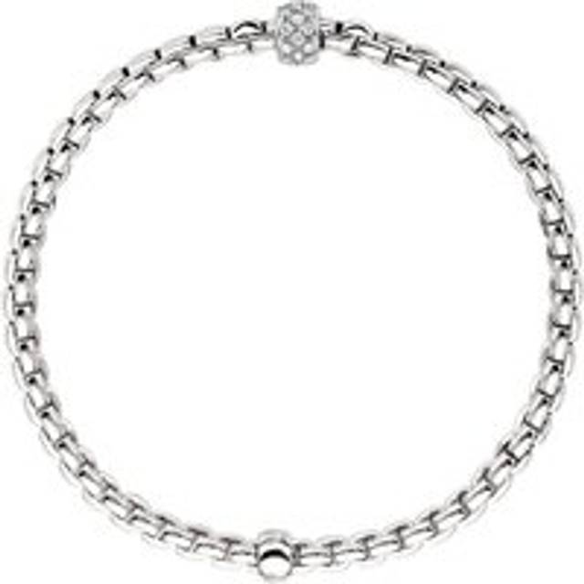 Fope Eka Tiny 18ct White Gold 0.19ct Diamond Bracelet - XS