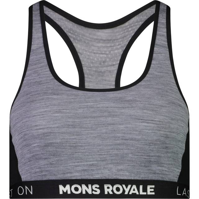 Mons Royale - Women's Sierra Sports Bra - Merino base layer size XS, grey