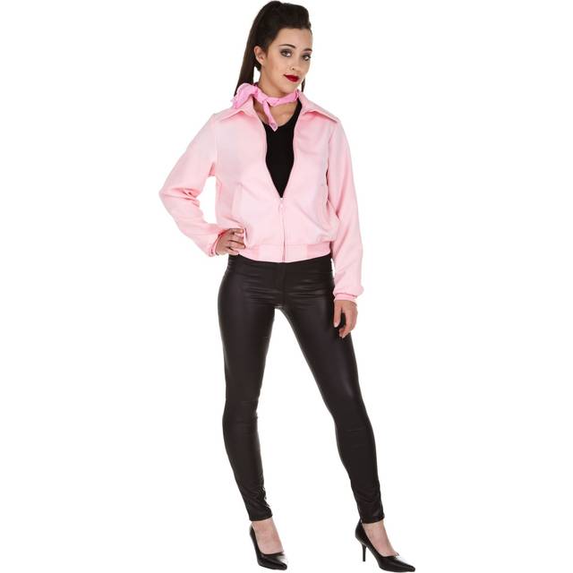 Deluxe Pink Ladies Jacket Plus Size Costume - Black&#47;Pink (1X)