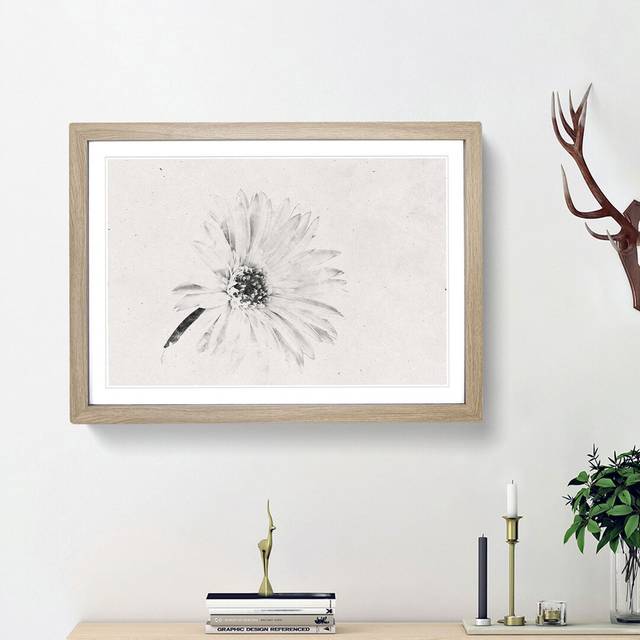 Flower - Picture Frame Painting Print - Oak Framed (62cm H x 87cm W x 2cm D)