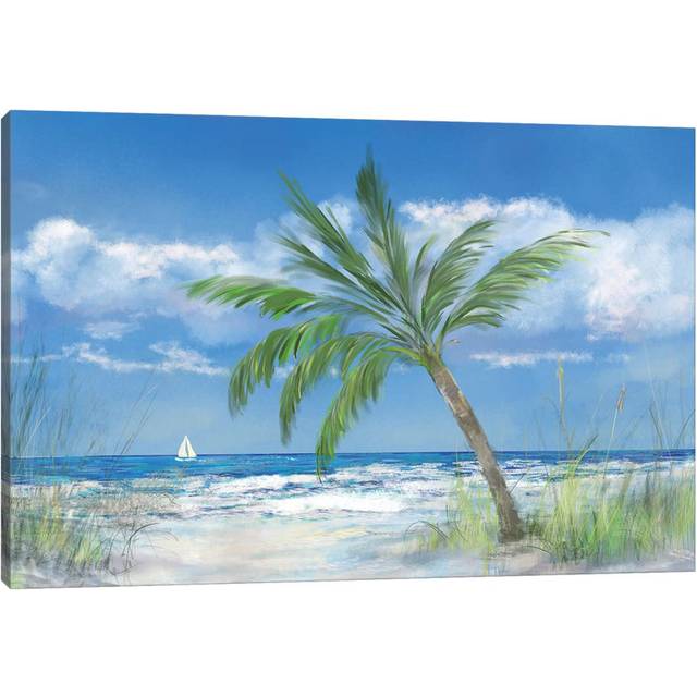 Palm Tree Paradise by Julie Derice - Wrapped Canvas Painting (30.48cm H x 45.72cm W x 1.905cm D)