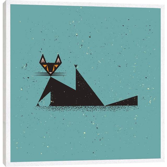 Black Cat by Amer Karic - Gallery-Wrapped Canvas Giclée on Canvas - White Framed (66.04cm H x 66.04cm W)