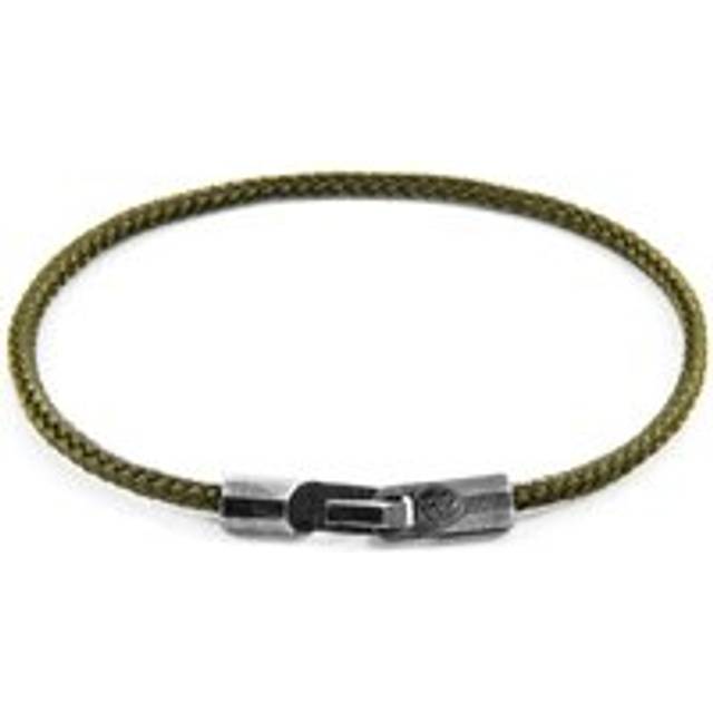 Khaki Green Talbot Silver and Rope Bracelet