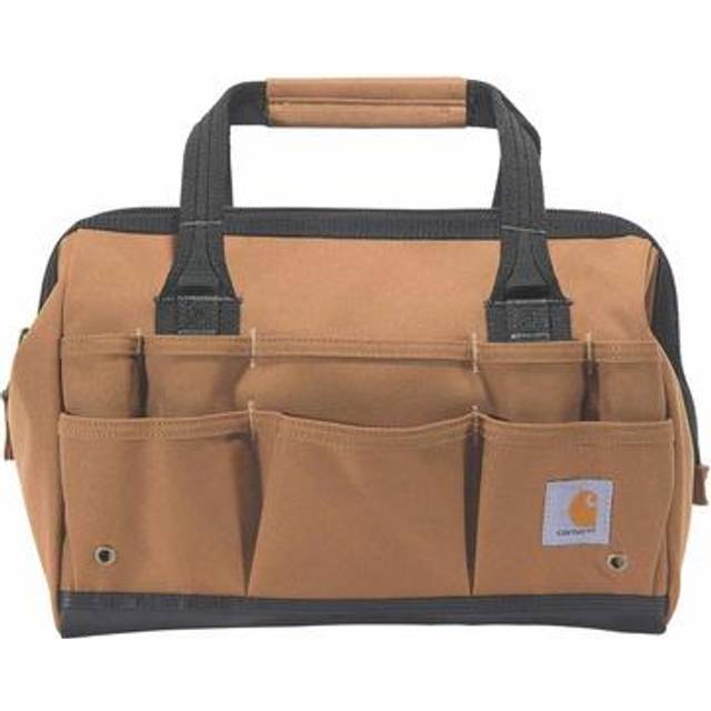 Carhartt Onsite Tool Bag  Durable Water-Resistant  Tool Storage Bag  Heavyweight  14-Inch 26 Pocket  Carhartt Brown