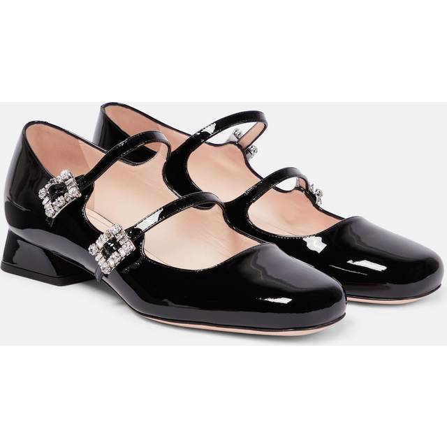 Roger Vivier Mini Tres Vivier patent leather Mary Jane pumps - black (UK 1.5)