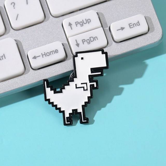 Dinosaur enamel pins pixel style lapel badges brooches kids friends